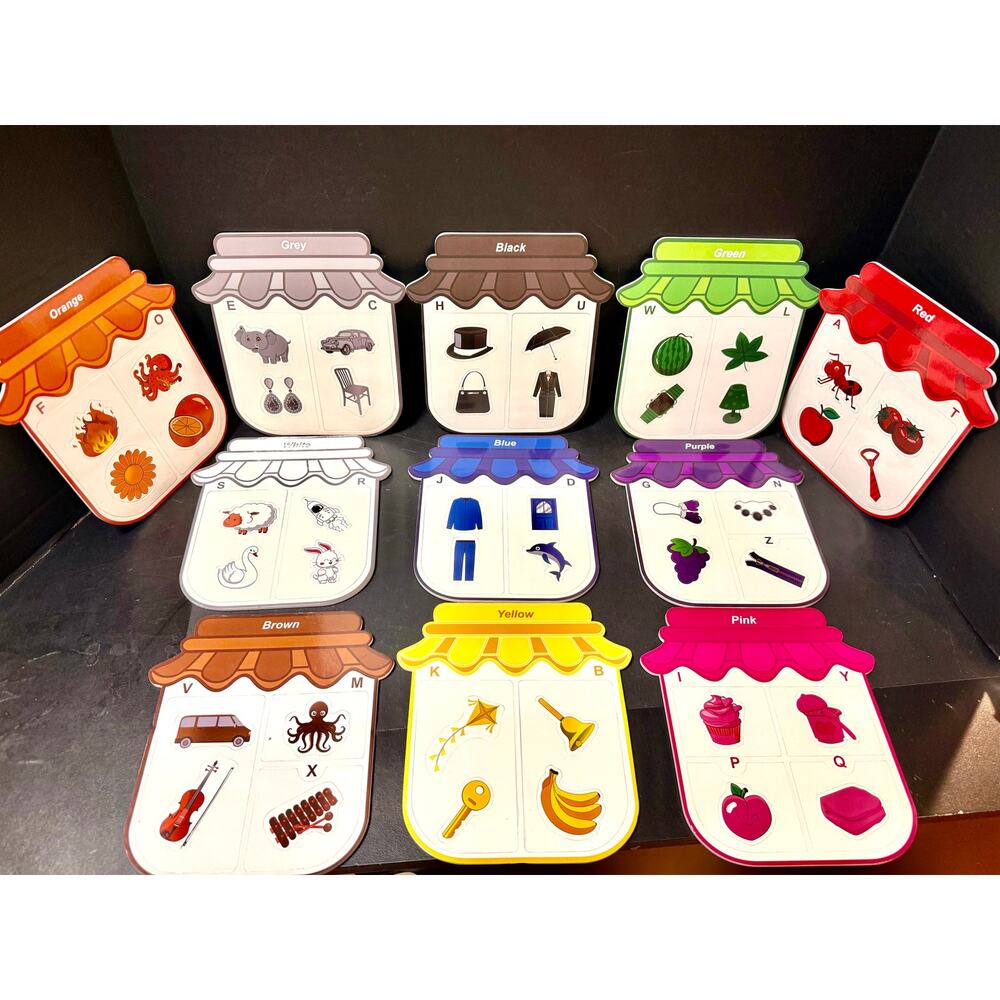 11 magnet houses color coded alphabet matching strong durable educational